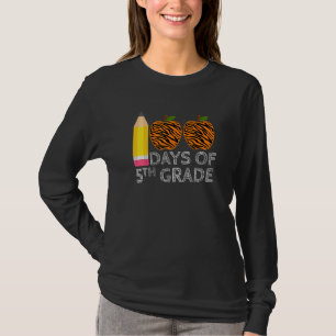 T-shirt 100 jours de 5e année Impression de tigre Joyeux 1