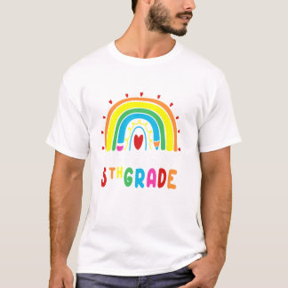 T-shirt 100 Jours De 5ème Classe Rainbow 100ème Jour Schoo