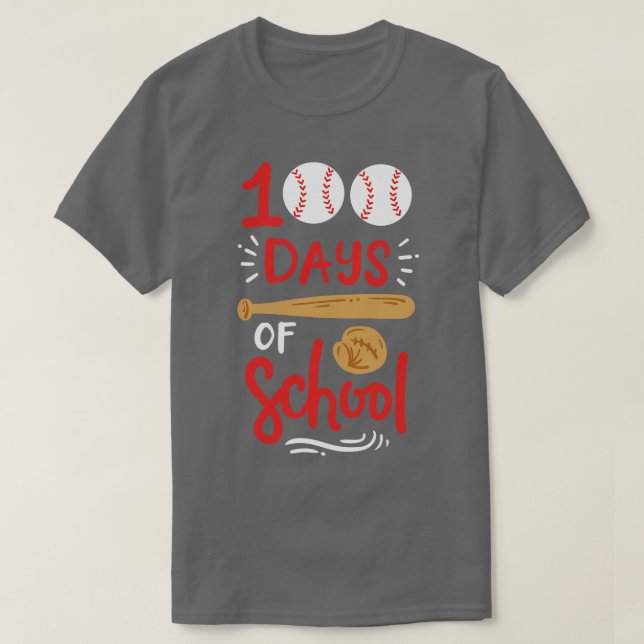 T-shirt 100 jours de baseball scolaire (Design devant)