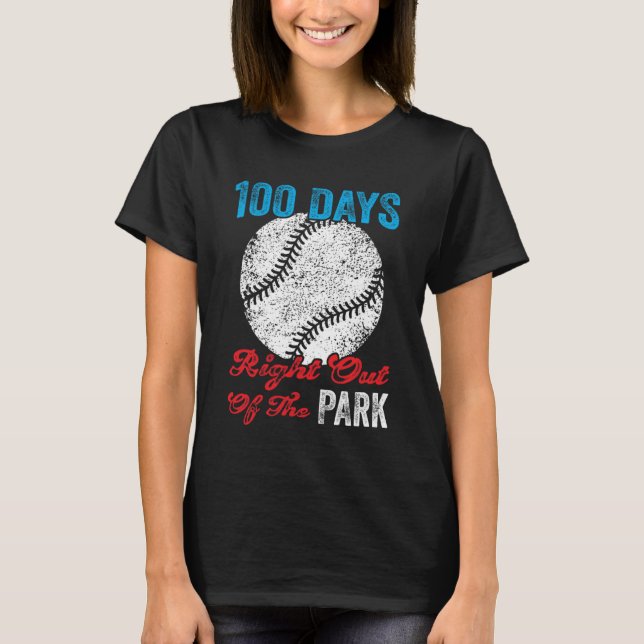 T-shirt 100 Jours De Baseball Scolaire Fun Boy Célébration (Devant)