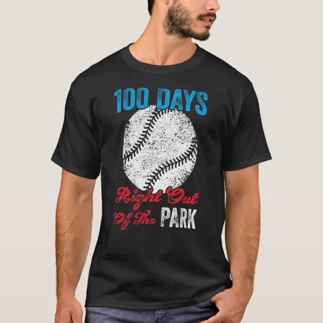 T-shirt 100 Jours De Baseball Scolaire Fun Boy Célébration (Devant)