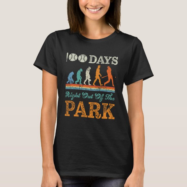 T-shirt 100 Jours De Baseball Scolaire Fun Boy Célébration (Devant)