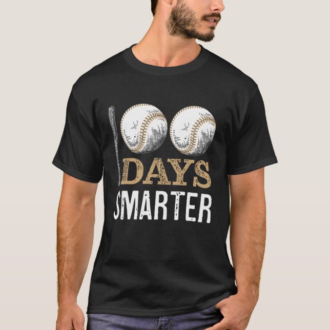 T-shirt 100 Jours De Baseball Scolaire Fun Boy Célébration (Devant)