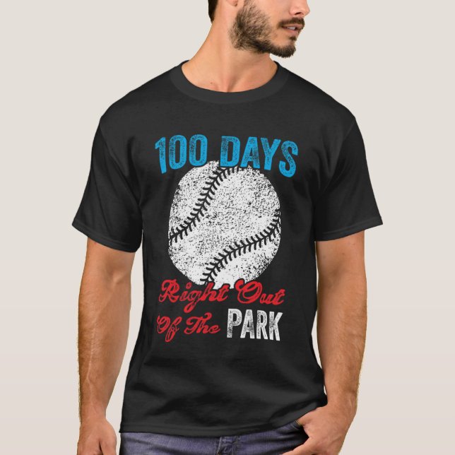 T-shirt 100 Jours De Baseball Scolaire Fun Boy Célébration (Devant)