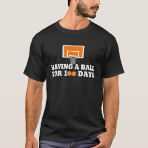 T-shirt 100 Jours De Basketball Scolaire 100E Jour Ballons