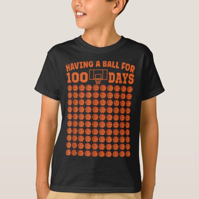 T-shirt 100 Jours De Basketball Scolaire 100E Jour Pour Le (Devant)