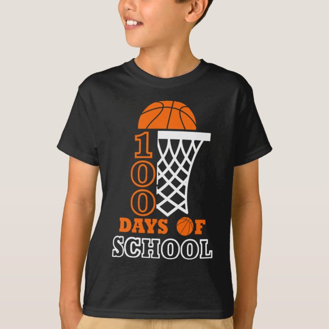 T-shirt 100 Jours de Basketball Scolaire Enfants 100e jour (Devant)