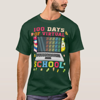 T-shirt 100 Jours De Cadeau Enseignant Ou Étudiant Virtuel