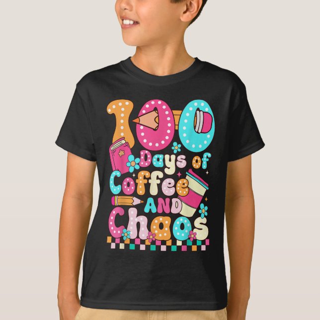 T-shirt 100 Jours De Café Et Cam ; Chaos Professeur Retro  (Devant)