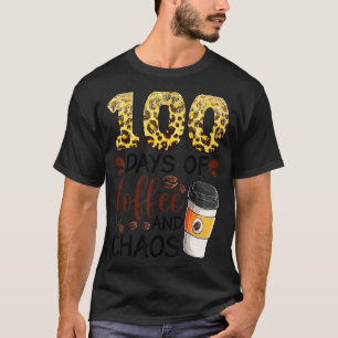 T-shirt 100 jours de café et de chaos 100e jour d'école F