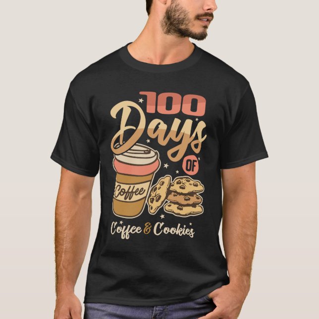 T-shirt 100 Jours De Café Et De Cookies - 100E Jour D'Écol (Devant)
