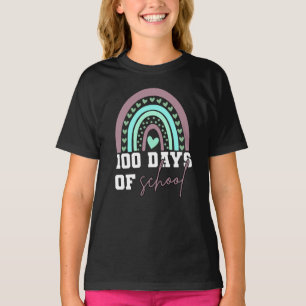 T-shirt 100 jours de célébration scolaire mignon arc-en-ci