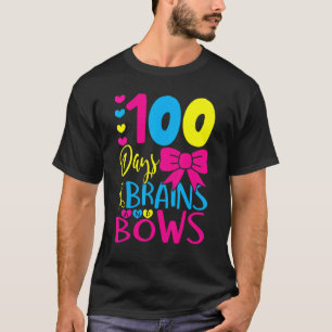 T-shirt 100 Jours de Cerveaux et Bows 100 Jours de l'école