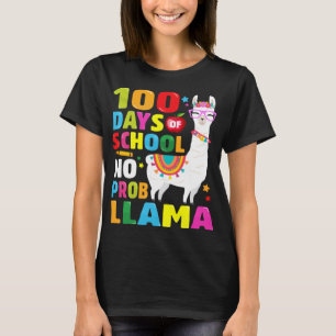 T-shirt 100 Jours de Chemise d'école Pas de problème Llama