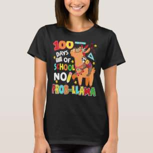 T-shirt 100 Jours de Chemise d'école Pas de problème Llama