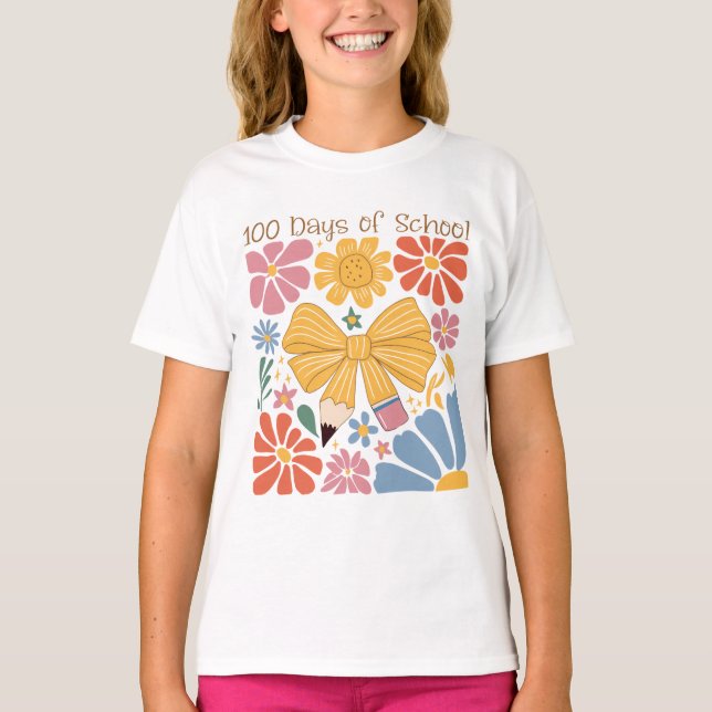 T-shirt 100 jours de Coquette à l'école (Devant)