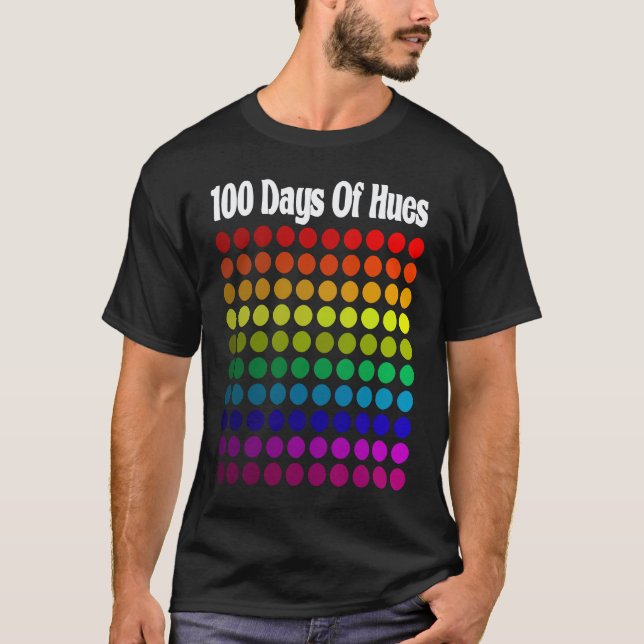 T-shirt 100 Jours De Couleurs Teintes Professeur Et Élève (Devant)