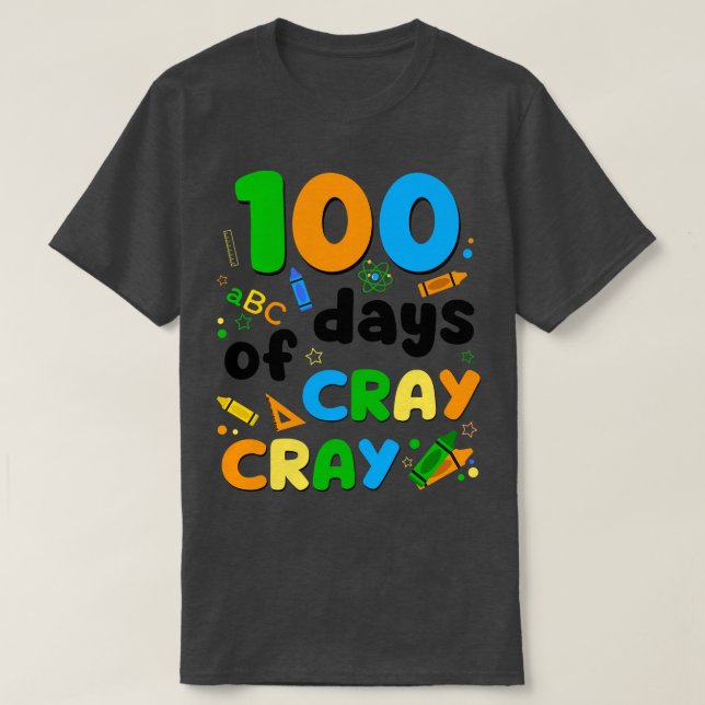 T-shirt 100 jours de crayons gris Cray 1 (Design devant)