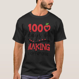 T-shirt 100 jours de différence pour l'enseignant 100e jou