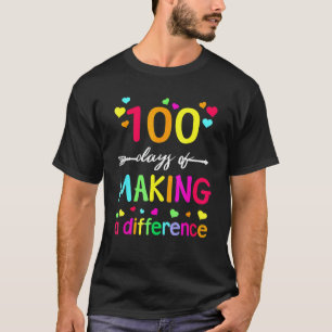 T-shirt 100 jours de différence pour l'enseignant 100e jou