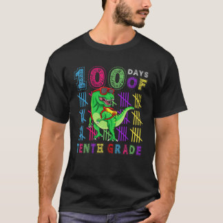 T-shirt 100 Jours De Dino De 10Ème Année 100Ème Jour Garço