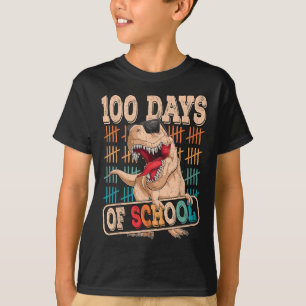 T-shirt 100 Jours De Dinosaure Scolaire Amusant 100ème Jou