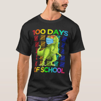 T-shirt 100 Jours De Dinosaure Scolaire Rex Portant Le Mas