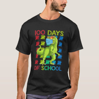 T-shirt 100 Jours De Dinosaure Scolaire Rex Portant Le Mas