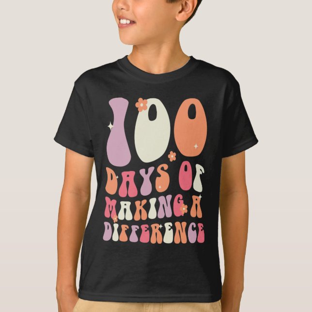 T-shirt 100 Jours De Faire Une Différence 100E Jour De Sch (Devant)