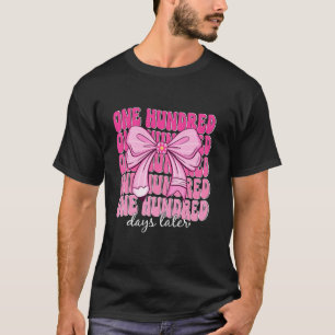 T-shirt 100 Jours de filles de l'école Coquette Bow 100e j