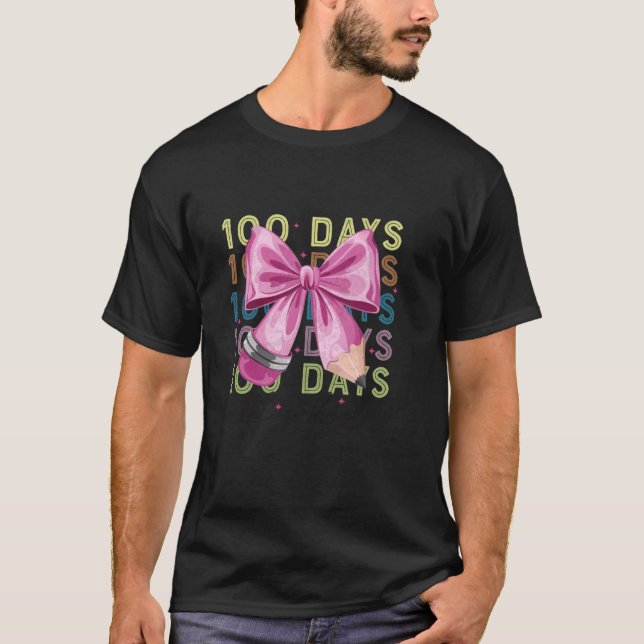 T-shirt 100 Jours de filles de l'école Coquette Bow 100e J (Devant)