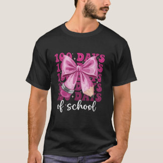 T-shirt 100 Jours de filles de l'école Coquette Bow 100e J