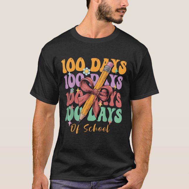T-shirt 100 Jours de filles de l'école Coquette Bow 100e J (Devant)