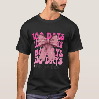 T-shirt 100 Jours de filles de l'école Coquette Bow 100e J