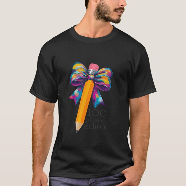 T-shirt 100 Jours De Filles D'École Coquette Bow 100E Jour (Devant)