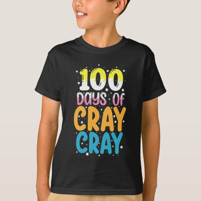 T-shirt 100 Jours De Fou Fou Professeur 100e Jour d'École (Devant)