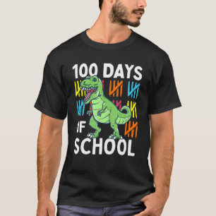T-shirt 100 Jours De Garçons D'École Dinosaur 100ème Jour