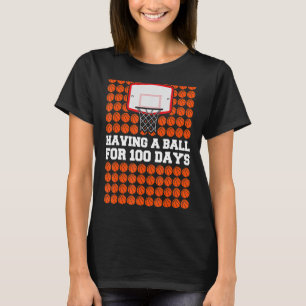 T-shirt 100 Jours De Garçons D'École Enfants Ayant Un Pani