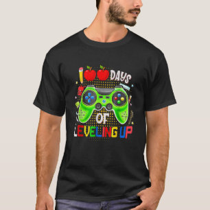 T-shirt 100 Jours De Jeux Vidéo À L'École Niveau Jusqu'Au