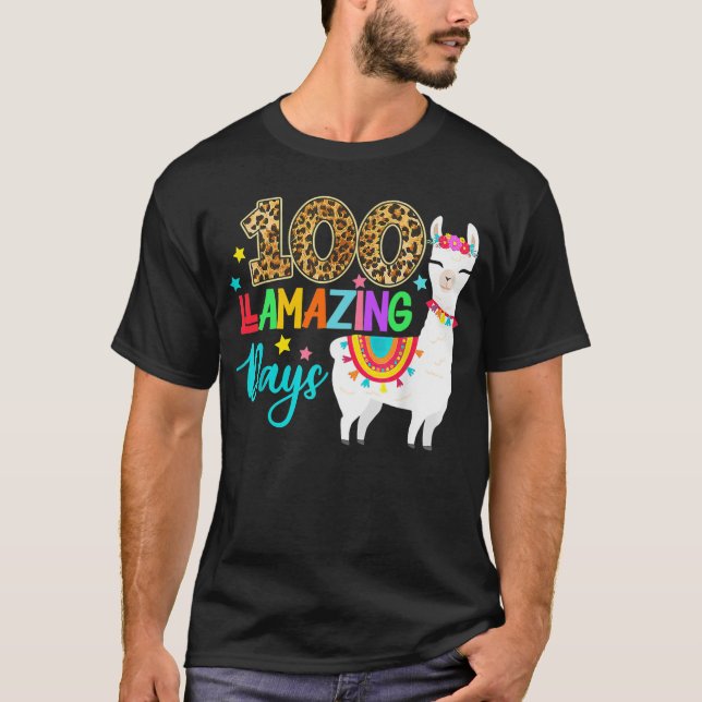 T-shirt 100 Jours de lamazing Llama 100e Jour d'enseigneme (Devant)