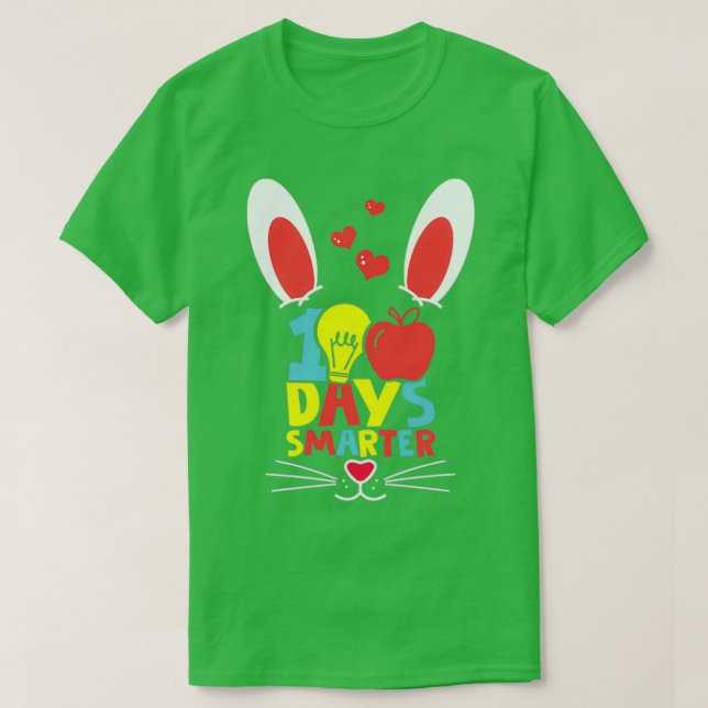 T-shirt 100 Jours De Lapin Scolaire 100 Jours Smarter Bunn (Design devant)