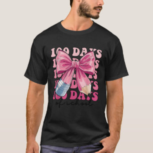 T-shirt 100 Jours de l'école Coquette Bow rose crayon Bow 