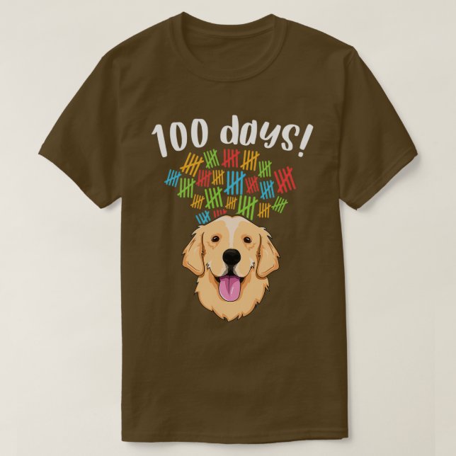 T-shirt 100 Jours de l'école Costume garçon fille chien Go (Design devant)