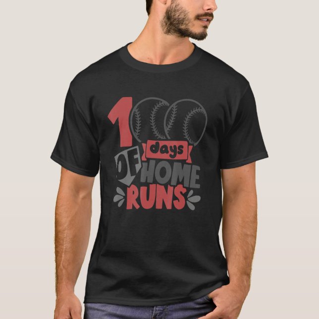 T-shirt 100 Jours de l'école de baseball enseignant enfant (Devant)