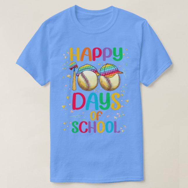T-shirt 100 Jours de l'école de baseball enseignant enfant (Design devant)