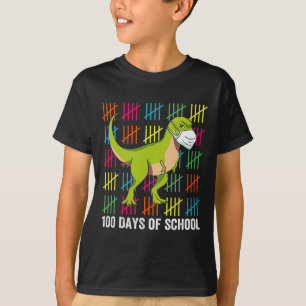 T-shirt 100 Jours de l'école Dinosaur Masque Fun Enseignan