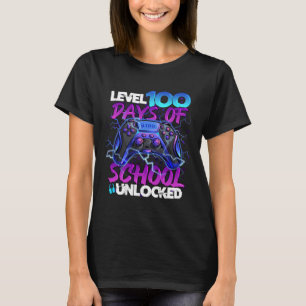 T-shirt 100 Jours De L'École Joueur Déverrouillé Garçon Vi
