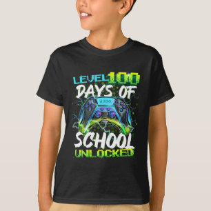 T-shirt 100 Jours De L'École Joueur Déverrouillé Garçon Vi