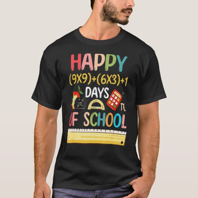 T-shirt 100 Jours De L'École Maîtrise Enseignant Joyeux 10 (Devant)