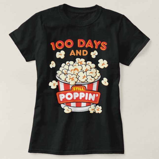 T-shirt 100 Jours de l'école Popcorn Joyeux 100e Jour de S (Design devant)